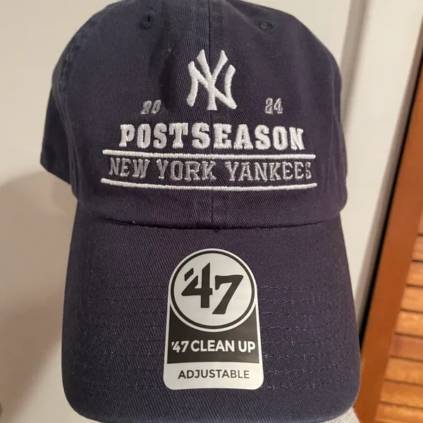 ‘47 Adult 2024 MLB Postseason New York Yankees Navy Cleanup Baseball Hat NWT - Image 4