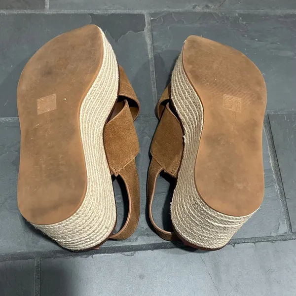 Madewell Amee Brown Suede Leather Platform Espadrille Wedge Sandal - size 8 - Image 6