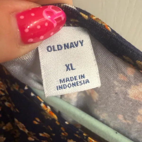Old Navy Blue Floral Sleeveless Jersey Knit Seamed Waist Swing Dress - size XL - Image 4