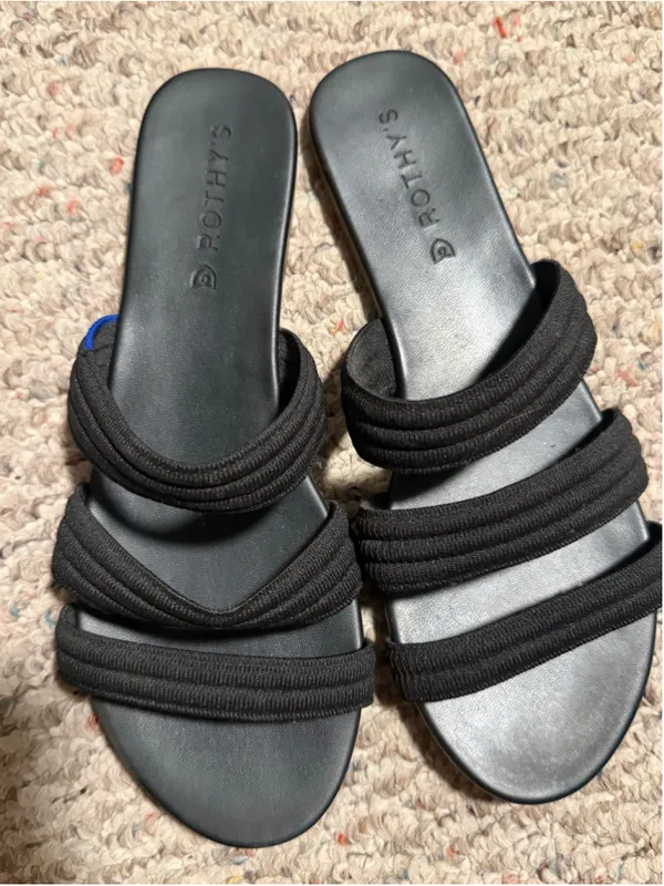 Rothy's Triple Band Sandal in Classic Black- Size 9.5 - Image 5