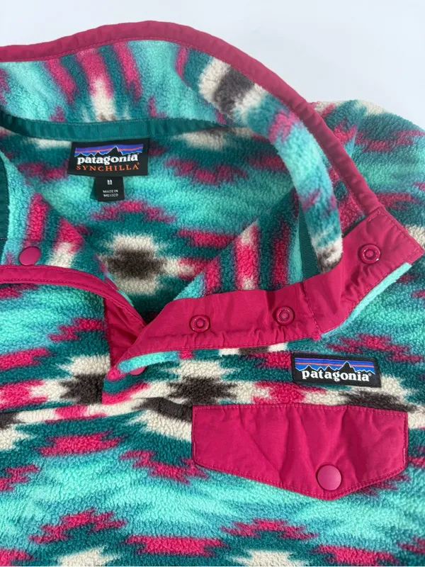 Patagonia Synchilla Snap-T Aztec Southwest Fleece Pullover Women’s Medium - Image 3