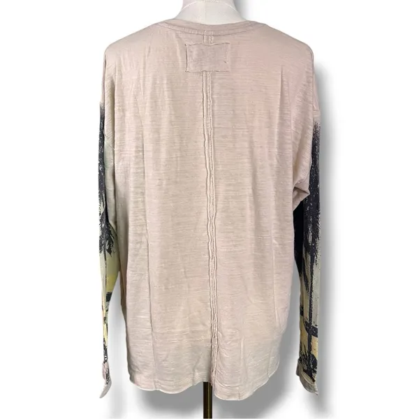 Free People Oversized Bohemian Palm Tree Kai Long-Sleeve Top Tee XL NWT Beach - Image 7