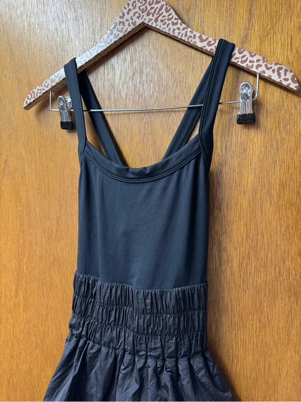 Free People FP Movement Way Home Sleeveless Cross Back Skortsie Black XS - Image 9