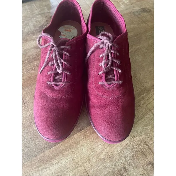 Vintage Pinwheels Sneakers raspberry genuine suede - Image 2