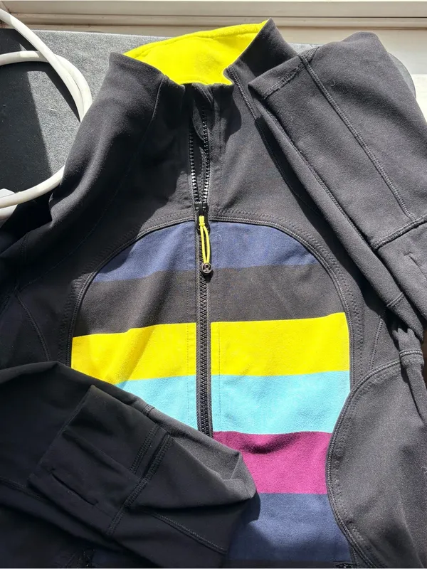 Lululemon Forme Jacket II Striped Panel Black Multicolor Estimated Size 6 - Image 2