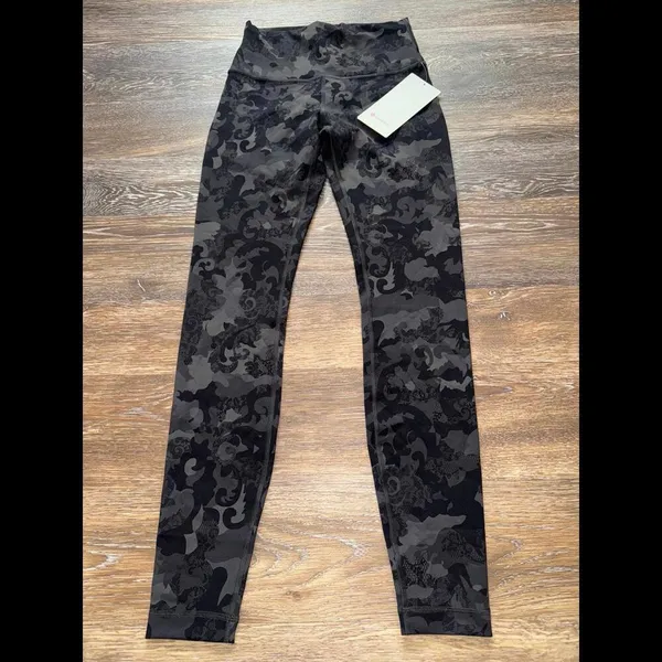 Lululemon Wunder Train High Rise 28” Hidden Heritage Lace Black Size 6 NWT - Image 2