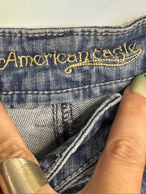 American Eagle Y2K Denim Roll Up Capri Sz 4 - Image 8