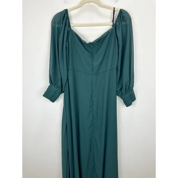 Lulus Feel the Romance Emerald Green Of The Shoulder Maxi Dress Formal L NWT - Image 10