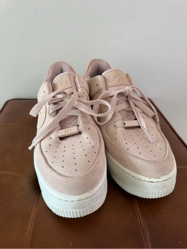 Nike Air Force 1 Sage Low Top Sneakers Suede Barely Rose Size 9.5 AR5339-201 - Image 7