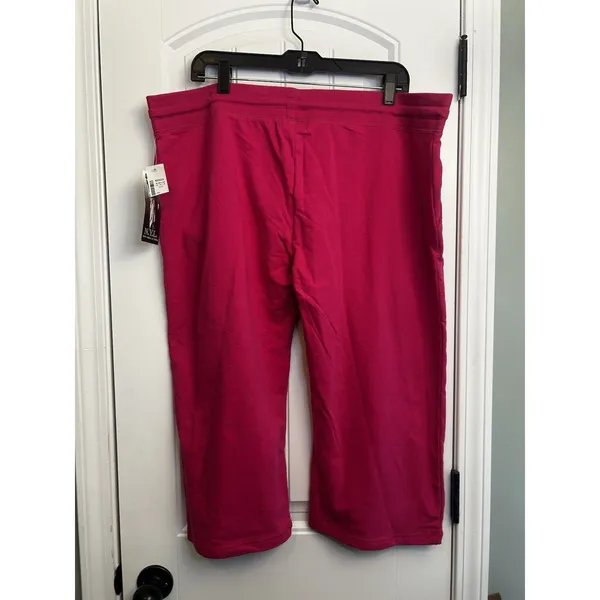 Active USA NYL New York Laundry Pink Rhinestone Capri Lounge Pants 2X NWT Plus Size - Image 12