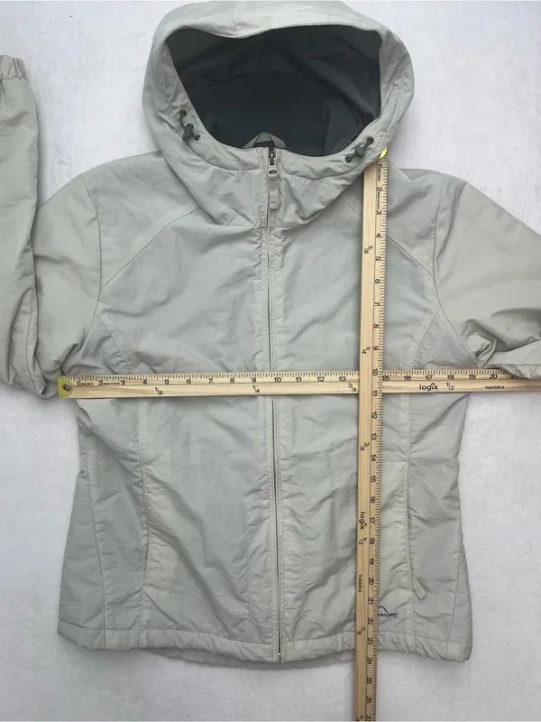 Eddie Bauer Womens Gray Hooded Thermore Insulated Fleece Lined Jacket Small - Image 13