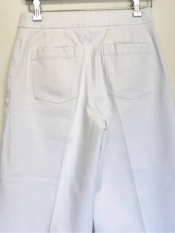 SPANX On The Go Cropped Wide Leg Pant in White Small - Image 8