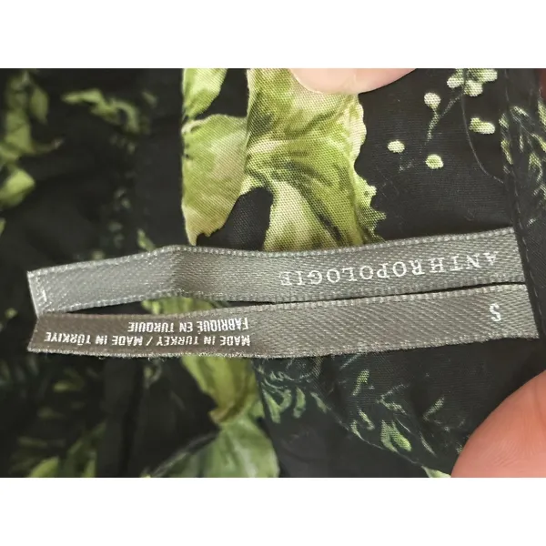 Anthropologie The Somerset Maxi Dress Black Green Floral Cotton Size S - Image 10