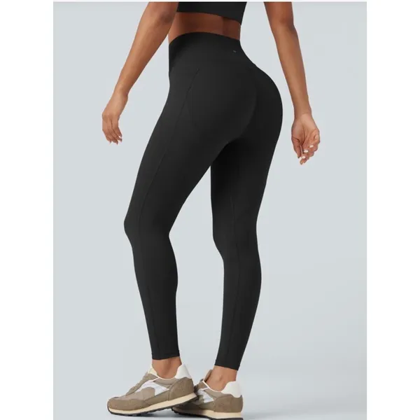 Halara High Waisted Full Length Yoga Leggings Black Size M Workout Athleisure - Image 10