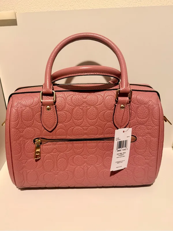 NEW Coach Medium Rowan Satchel Peony Pink Signature Refined Pebble Leather CCD50 - Image 3