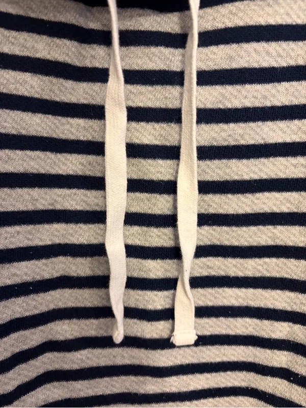 Old Navy Navy and Grey Striped Cowl Neck Sweater - Image 4