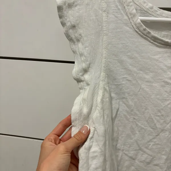 Anthropologie Daily Practice White Ruffle Sleeve Tee - Image 5