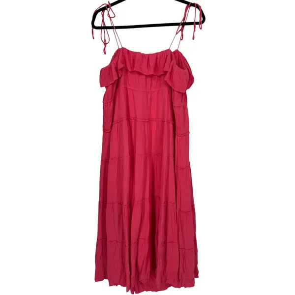 NWT Anthropologie Tiered Ruffle Maxi Dress Pink Size Small Boho Flowy Resortwear - Image 6