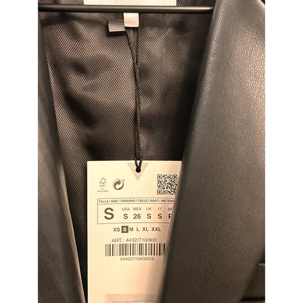 Zara FAUX LEATHER MENSWEAR STYLE BLAZER Size Small (4432/710/800) New With Tags - Image 7