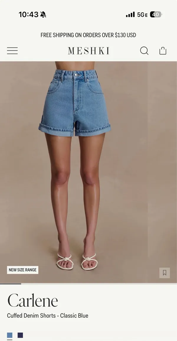 Meshki cuffed high waisted shorts  - Image 3