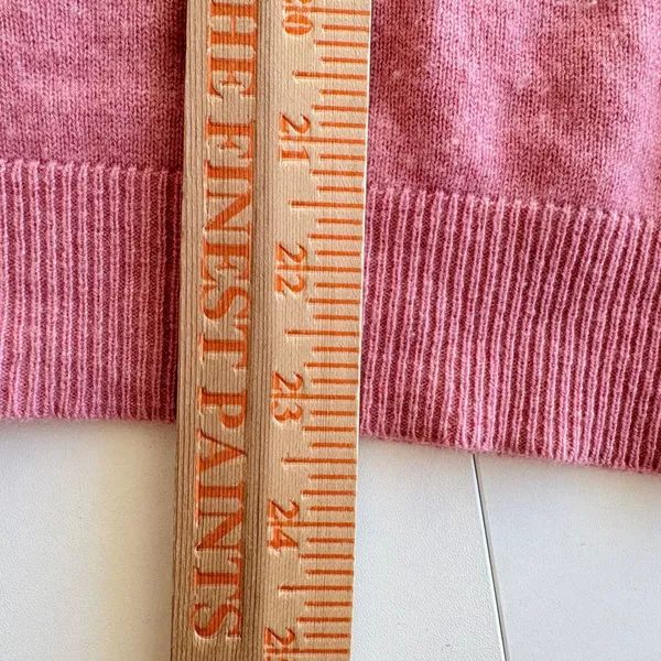 Talbots Cashmere Sweater Womens Medium Pink 3/4 Sleeve Crewneck‎ Pullover - Image 6