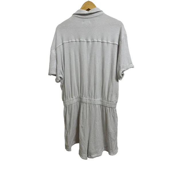 Good American Women's White Terry Mini Short-Sleeve Romper Size 4‎ GSW0230 NWT - Image 4