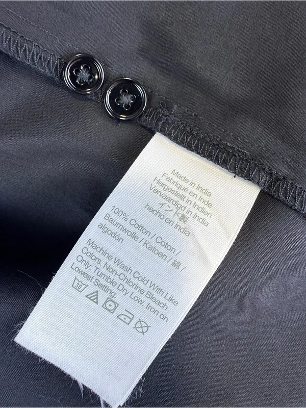 NWT Madewell Cotton Poplin Mini Shirt Dress Black Balloon Sleeve Size 2 - Image 8