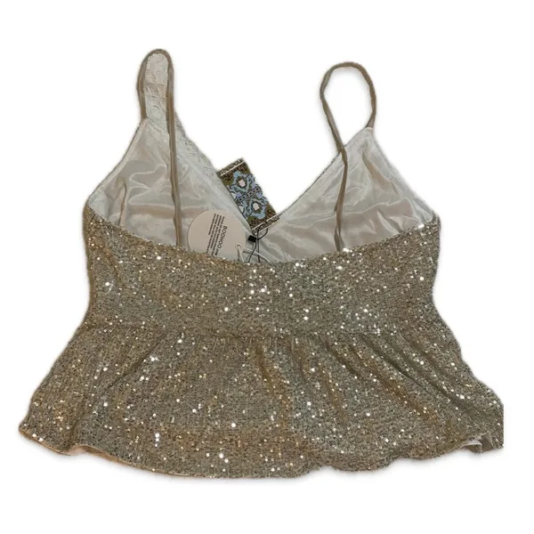 Boohoo Sequin Tank Top Peplum Camisole Size 18 - Image 5