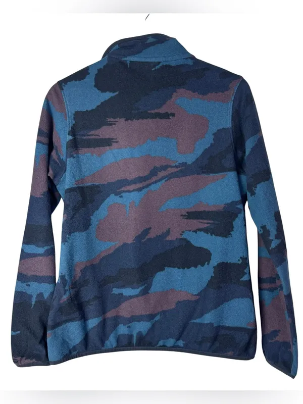 Patagonia Micro D Snap T Pullover Blue & Purple Camo Fleece Sweatshirt S - Image 3