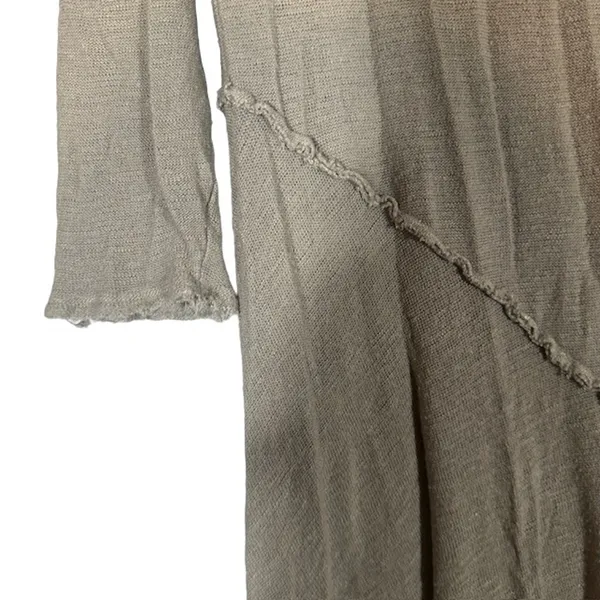 Free People Intimately Olive Gauze Distressed Scoop Neck Shirt Women Sz L - Image 4