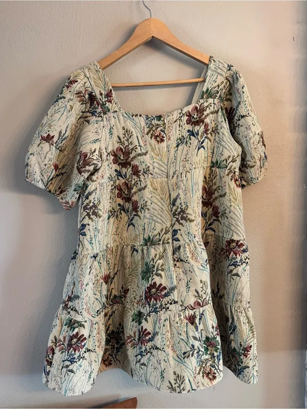 In Bloom Tapestry‎ Tiered Square-Neck Dress - Image 4