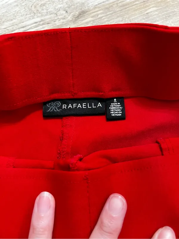 Classic Pull on Dress Pants in Red - Image 3