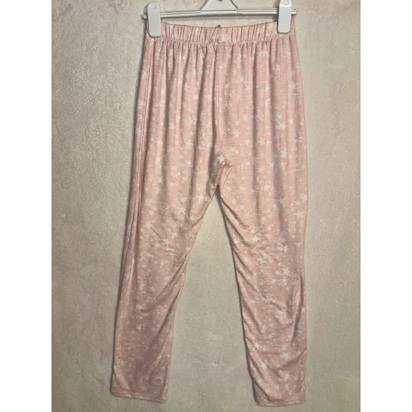 Caution To The Wind Pink Star Print‎ Pajama Set Medium Long Sleeve Top Joggers - Image 10