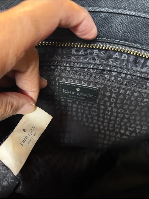 Kate Spade Black Faux Leather & Suede Envelope Shoulder Tote Bag - Image 10