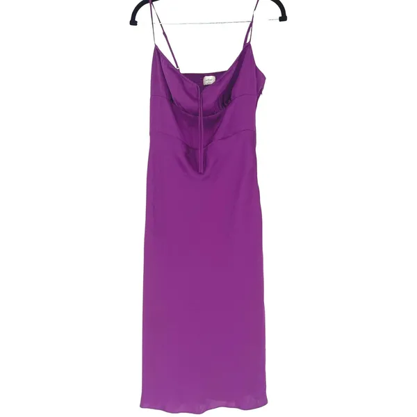 Aritzia Wilfred Bellow Satin Dress Size‎ 6 Cloudy Lilac GUC - Image 2