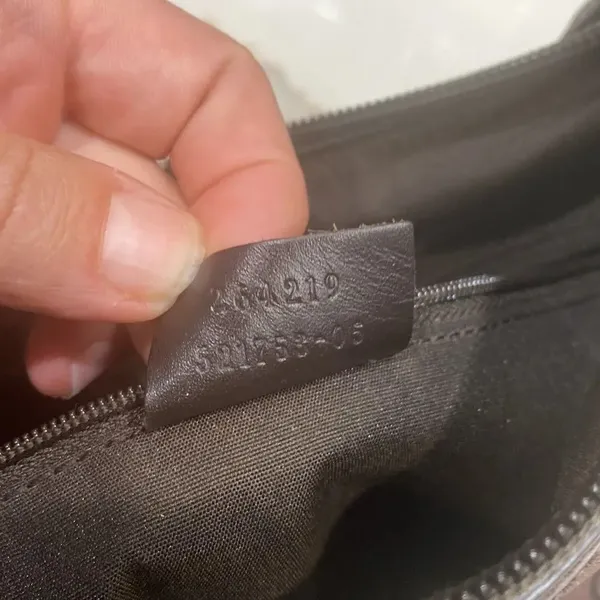 Gucci Canvas Brown Nylon Logo Print Leather Hobo Shoulder Tote Bag Purse - Image 10