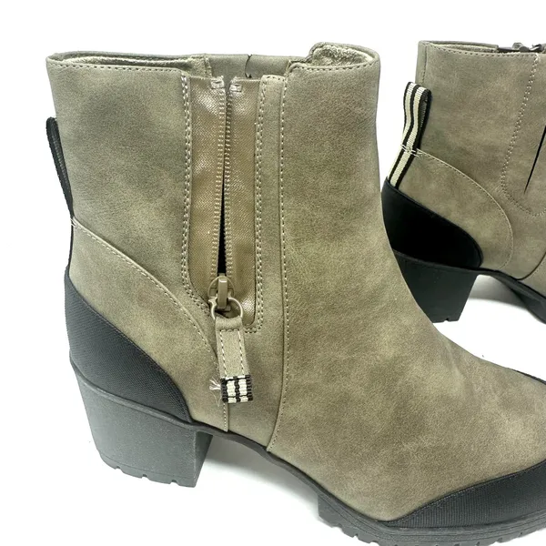 Dr. Scholls Shoes Size 9.5 Boots Tan Suede Side Zip‎ Comfort Round Toe Winter - Image 5