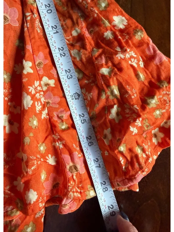 Free People Orange Floral Tie-Front Dress with Cutout Back - Image 10
