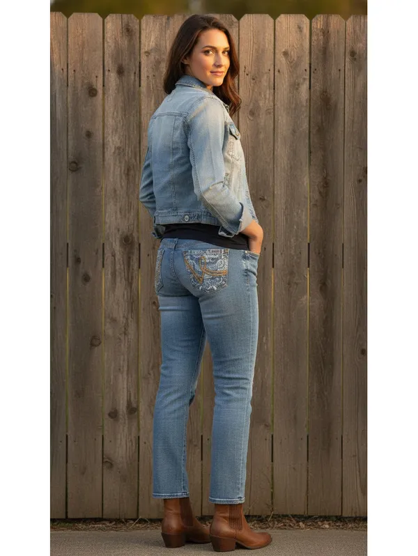 Cruel Denim Blake Jeans Size 11 Long Light Wash Embroidered Pocket Bootcut - Image 9