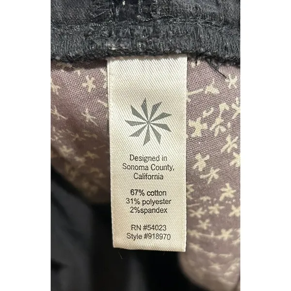 Athleta Kaleidoscope Black Corduroy Mini‎ Skirt Womens 16 Stretch Cotton Blend - Image 9