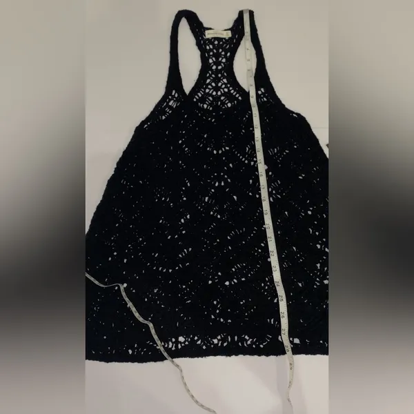 Abercrombie Black Crochet Cover-Up Tank Top Size XS - Image 4
