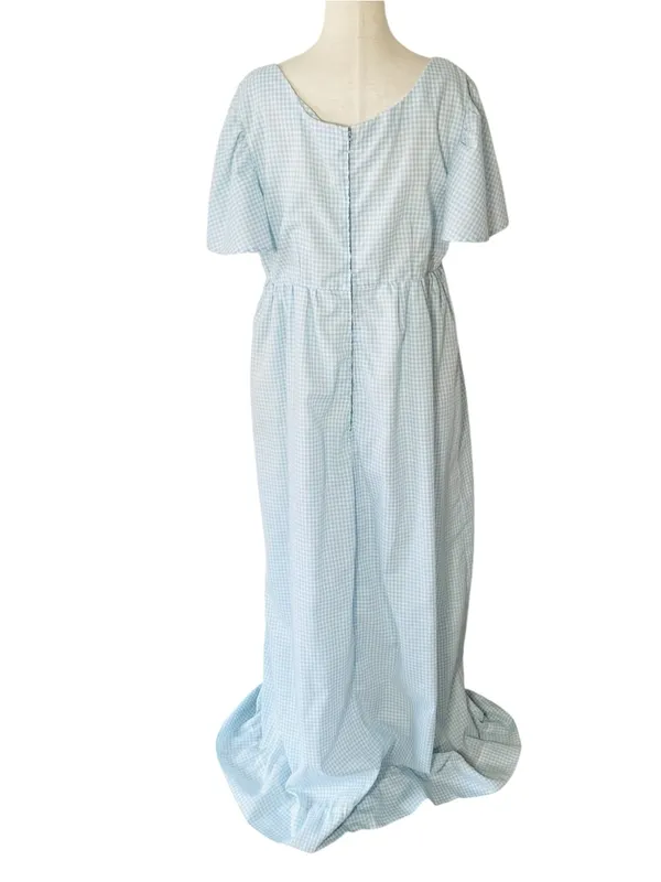 VINTAGE HANDMADE Gingham Maxi Dress - Image 4