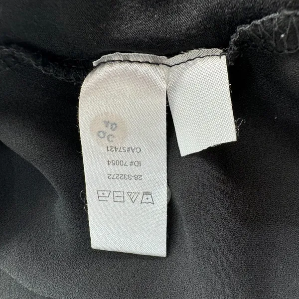 Loft Black Blouse Sz S Sheer Front Knit Back V-Neck Flapped Neckline - Image 6