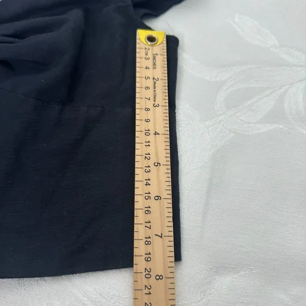 Anthropologie Maeve Size-XS Black‎ Linen Off The Shoulder Twist Crop Top - Image 9