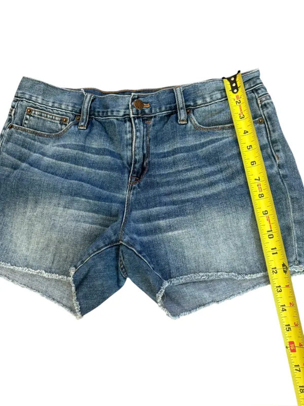 J Crew Shorts Cut Off Raw Hem Wiskerking Boho Denim Jean Blue Womens Size 30 - Image 5