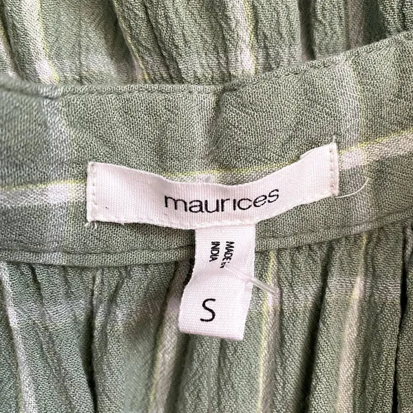 Maurices Sage Green Sundress Windowpane Check Plaid‎ Smocked Waist Size Small - Image 6
