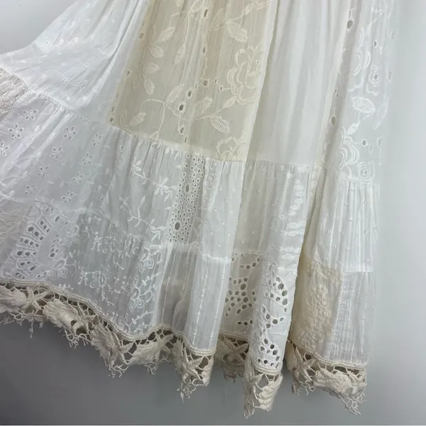 Antica Sartoria Crochet Lace Boho Mini Dress Beachy Sz S/M - Image 9
