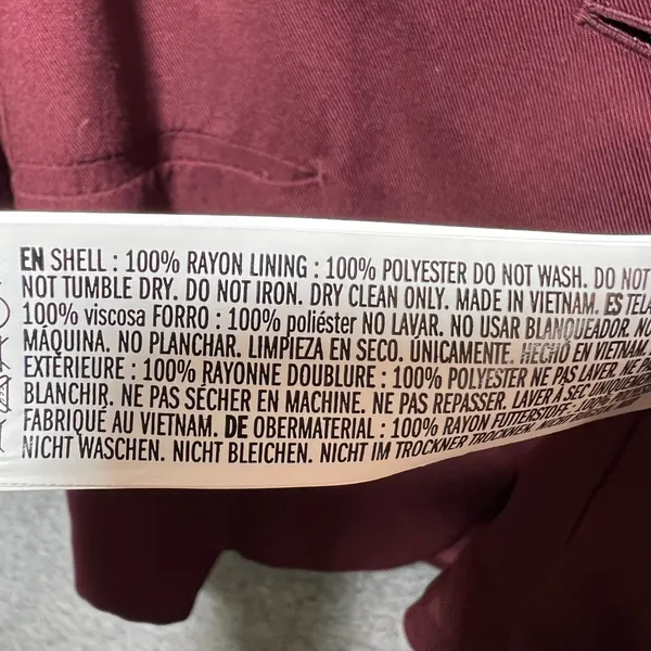 Forever 21‎ Blazer Jacket Wine Burgundy Single Button Small - Image 9