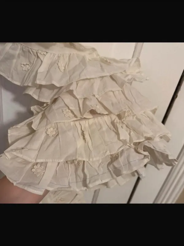 Farm Rio White Ruffled Crop Top XS - Image 4