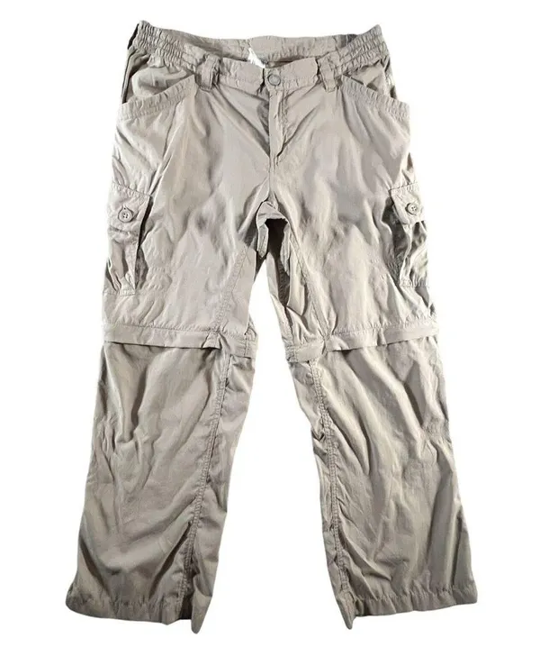 The North Face Womens Convertible Cargo Hiking Pants Sz 10 Beige Zip-Off Outdoor - Image 2
